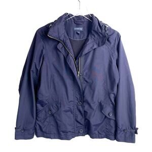 Land's End Women's Nylon Water Resistant Hooded Jacket Size Medium P